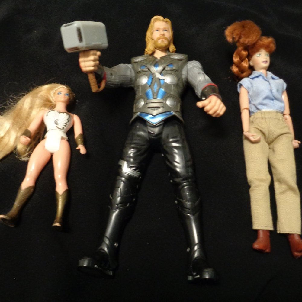 RETRO SET 3 DOLLS THOR LADY WRESTLER BREYER RYDER DOLL LOT